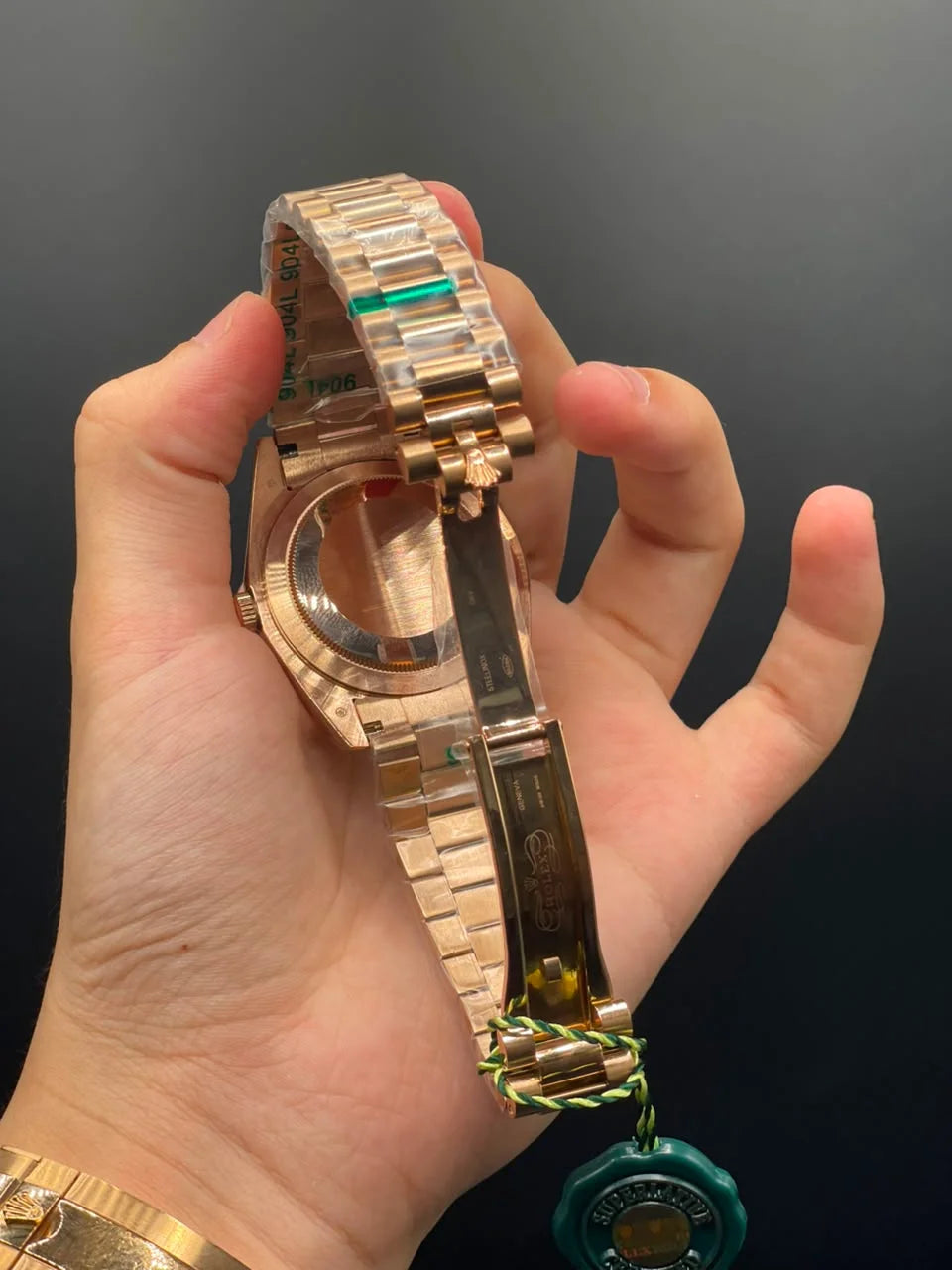 RLX Rose Gold Chain With Chocolate Day-Date Dial Automatic Watch