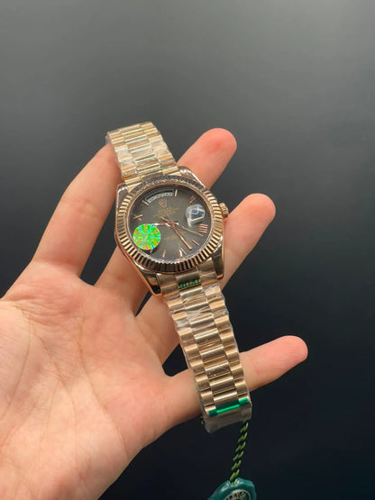 RLX Rose Gold Chain with Ombre Day-Date Dial Automatic Watch