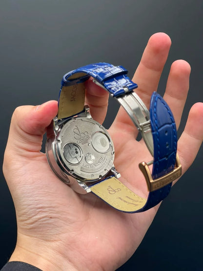 Jacob Blue Strap With Transparent Astronomical Dial Quartz Watch
