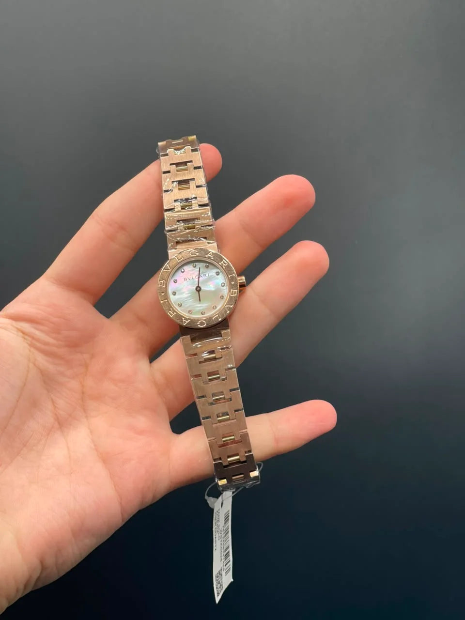 BLGRI Rose Gold Chain With White Stone Dial With Rose Gold Bezel Quartz Watch