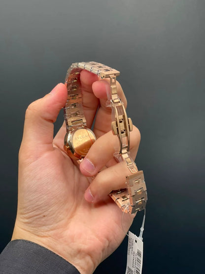 BLGRI Rose Gold Chain With White Stone Dial With Rose Gold Bezel Quartz Watch