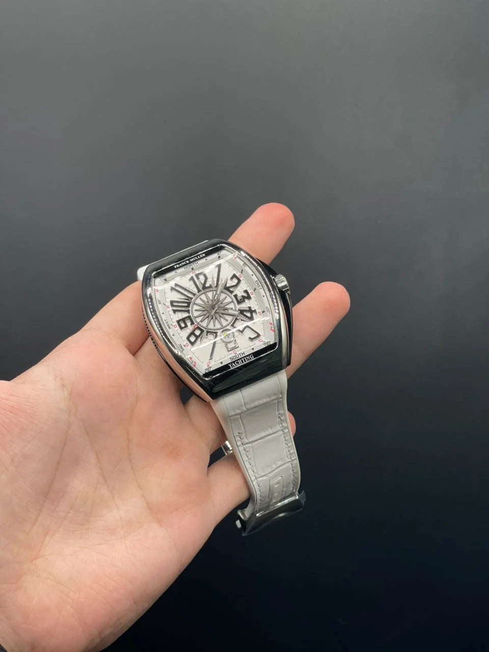 FM White Strap With White Dial And Silver Bezel Automatic Watch