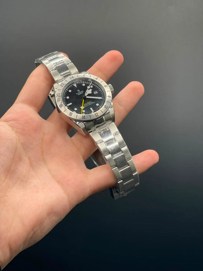 TDR Silver Chain with Black Dial and Silver Rotatable Bezel Automatic Watch