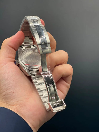 TDR Silver Chain with Black Dial and Silver Rotatable Bezel Automatic Watch