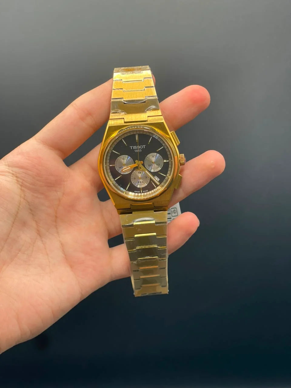 TT Golden Chain with Black Chronograph Dial Quartz Watch