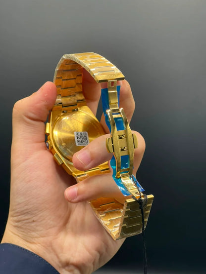 TT Golden Chain with Green Chronograph Dial Quartz Watch
