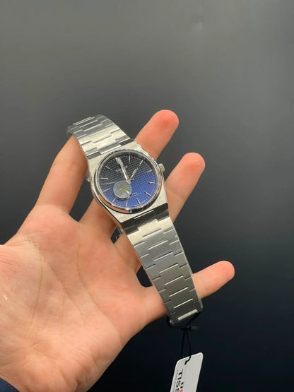 TT Silver Chain with Black and Blue Open Heart Dial Automatic Watch