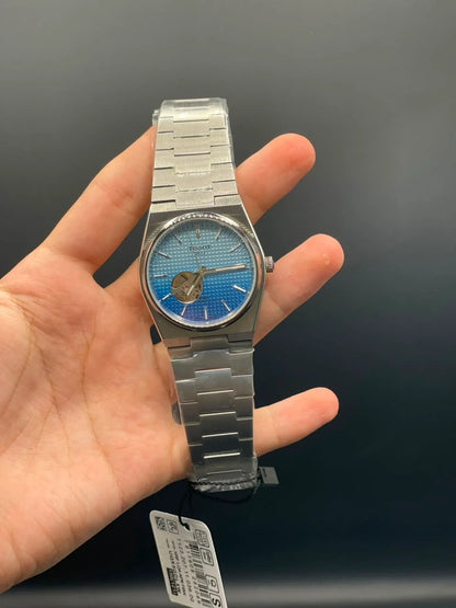 TT Silver Chain with Tiffany Blue Open Heart Dial Automatic Watch
