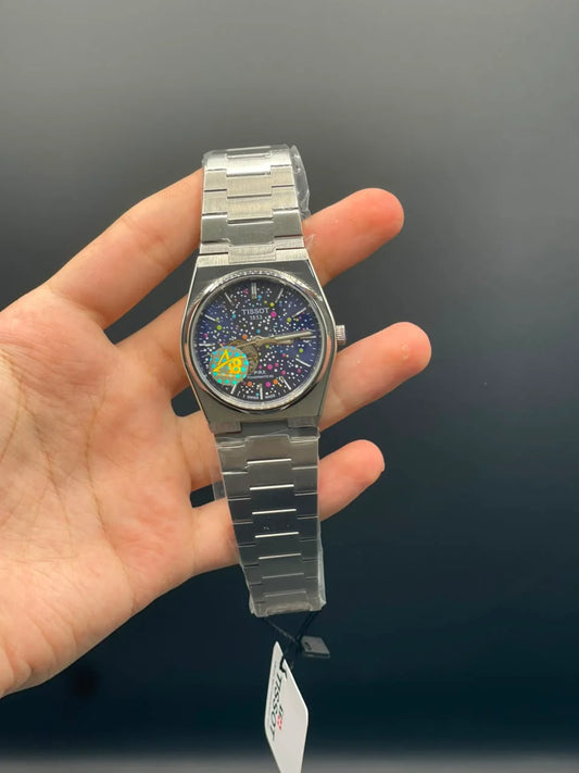 TT Silver Chain with Midnight Sky Open Heart Dial Automatic Watch