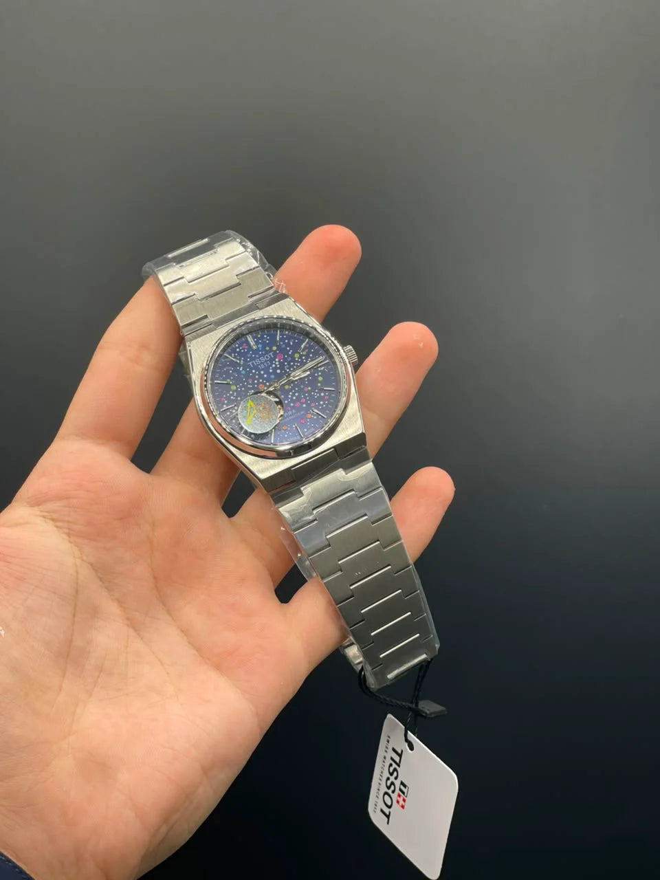 TT Silver Chain with Midnight Sky Open Heart Dial Automatic Watch