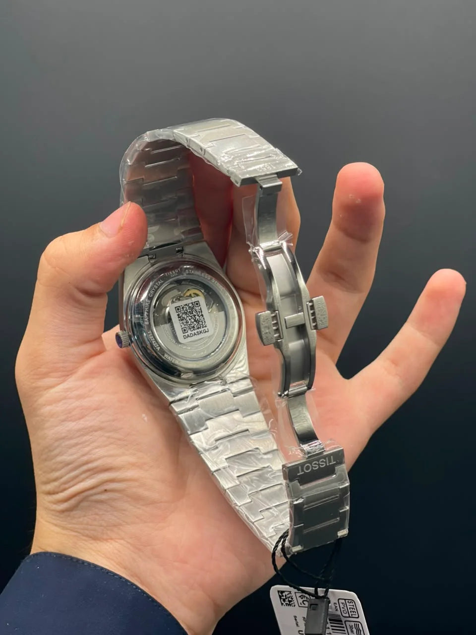 TT Silver Chain with Midnight Sky Open Heart Dial Automatic Watch