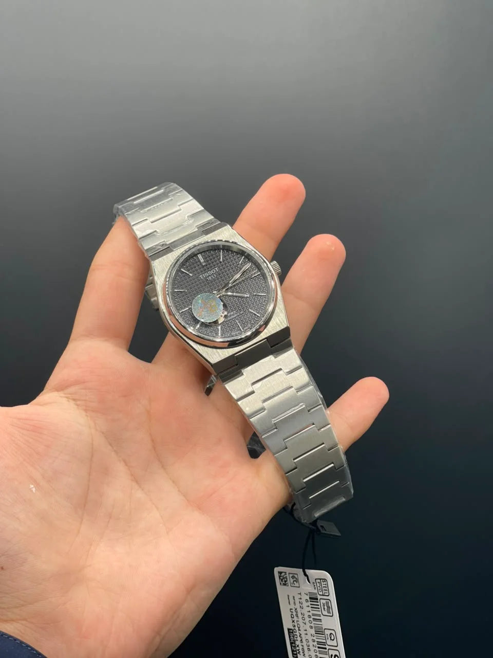TT Silver Chain with Black Open Heart Dial Automatic Watch