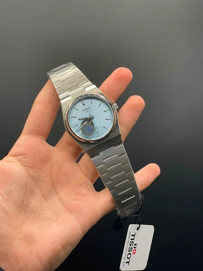 TT Silver Chain with Blue Open Heart Dial Automatic Watch