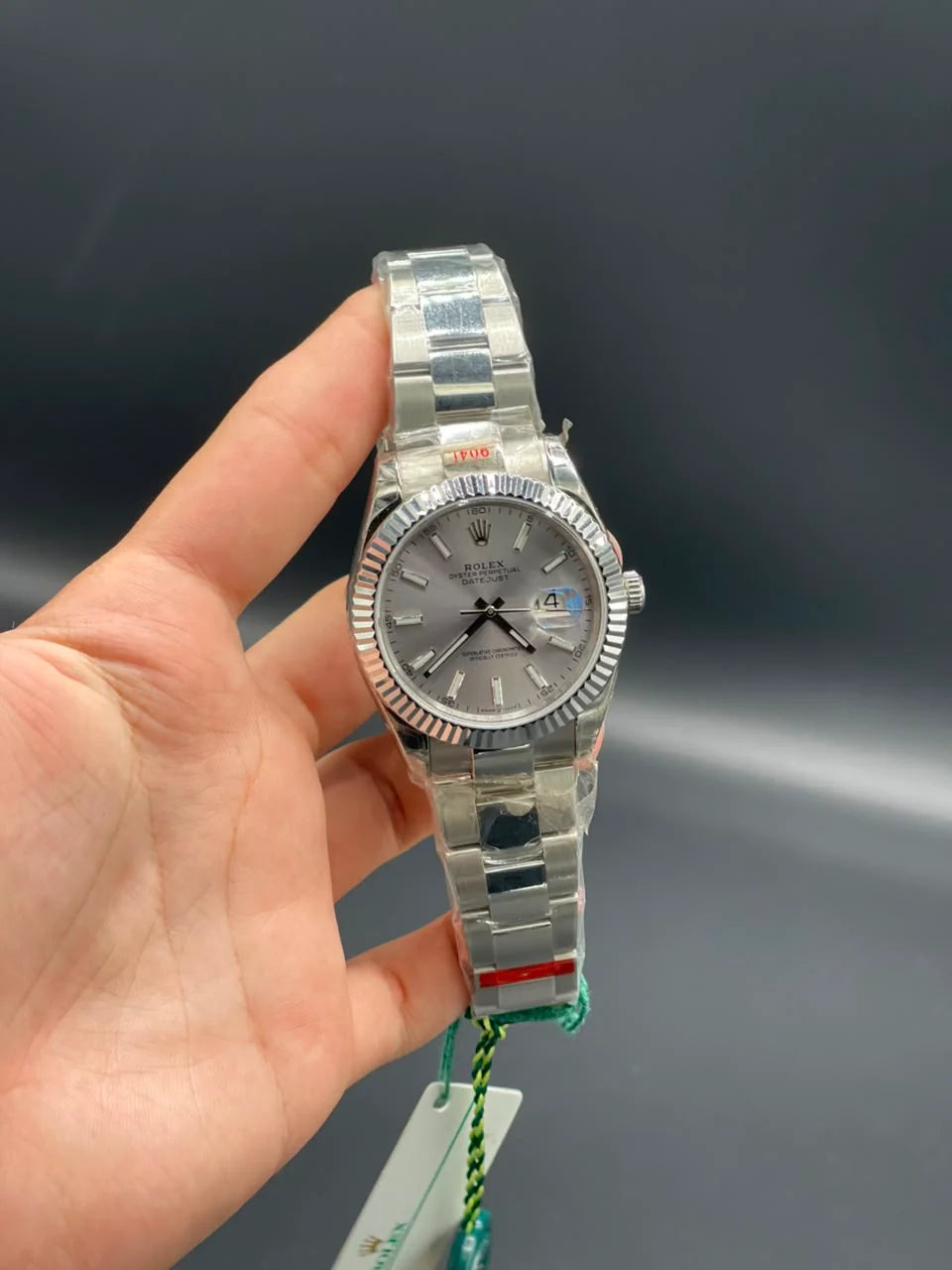 Rlx Silver Oyster Chain With White Date-Just Dial Automatic Watch