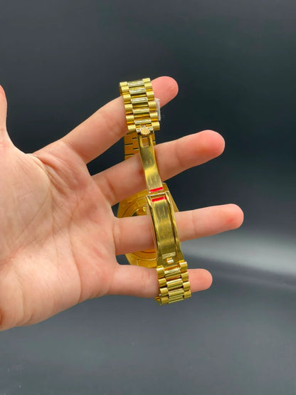 Rlx Golden Presidential Chain With White Day-Date Dial Automatic Watch