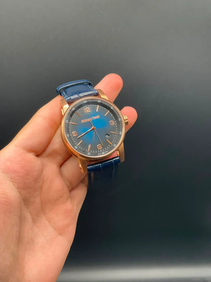 AP Style Blue Strap with Blue Dial and Golden Bezel Automatic Watch