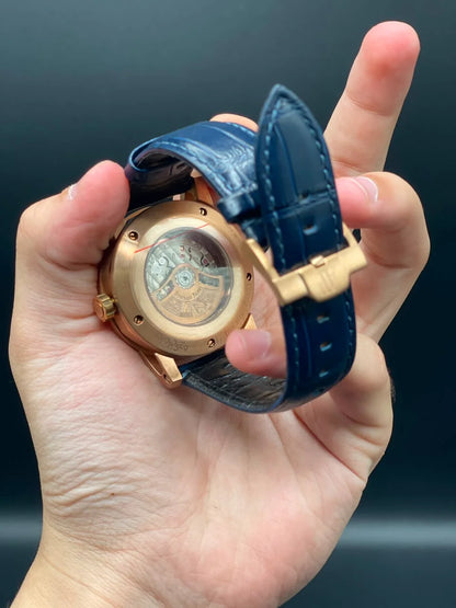 AP Style Blue Strap with Blue Dial and Golden Bezel Automatic Watch