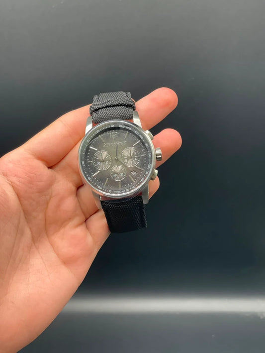 AP Style Black Strap with Smoked Gray Chronograph Dial Automatic Watch