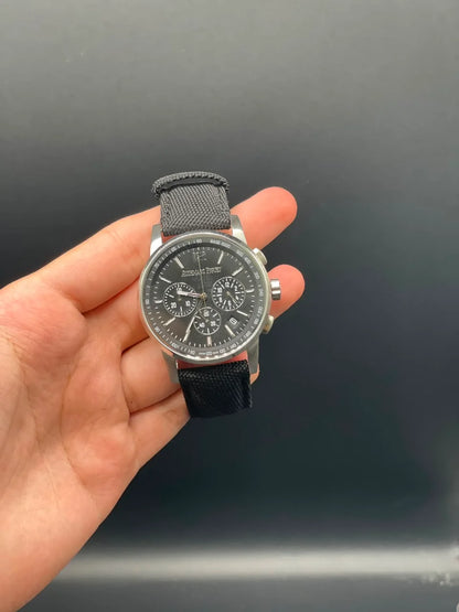 AP Style Black Strap with Black Chronograph Dial Automatic Watch