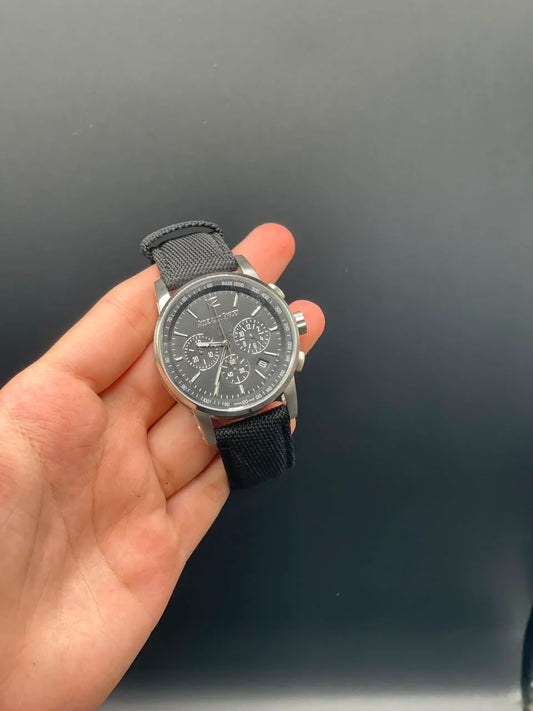 AP Style Black Strap with Black Chronograph Dial Automatic Watch
