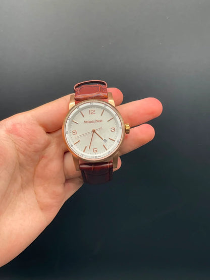 AP Style Red Strap with White Dial and Golden Bezel Automatic Watch